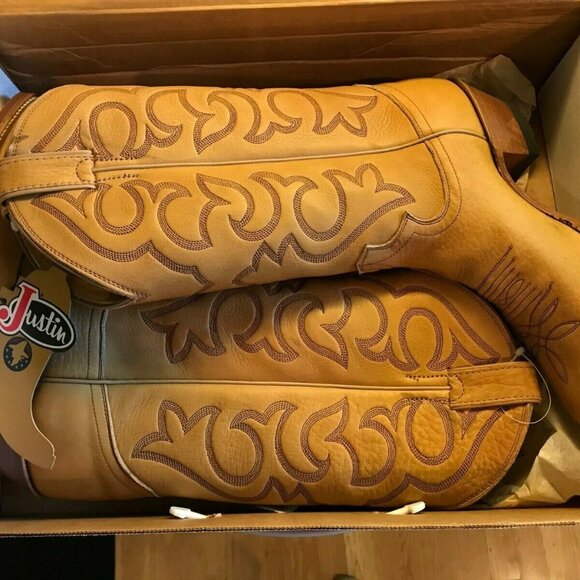 RARE! Justin Rocky Mountain ELK Mens Cowboy Boots 8D - Picture 2 of 8
